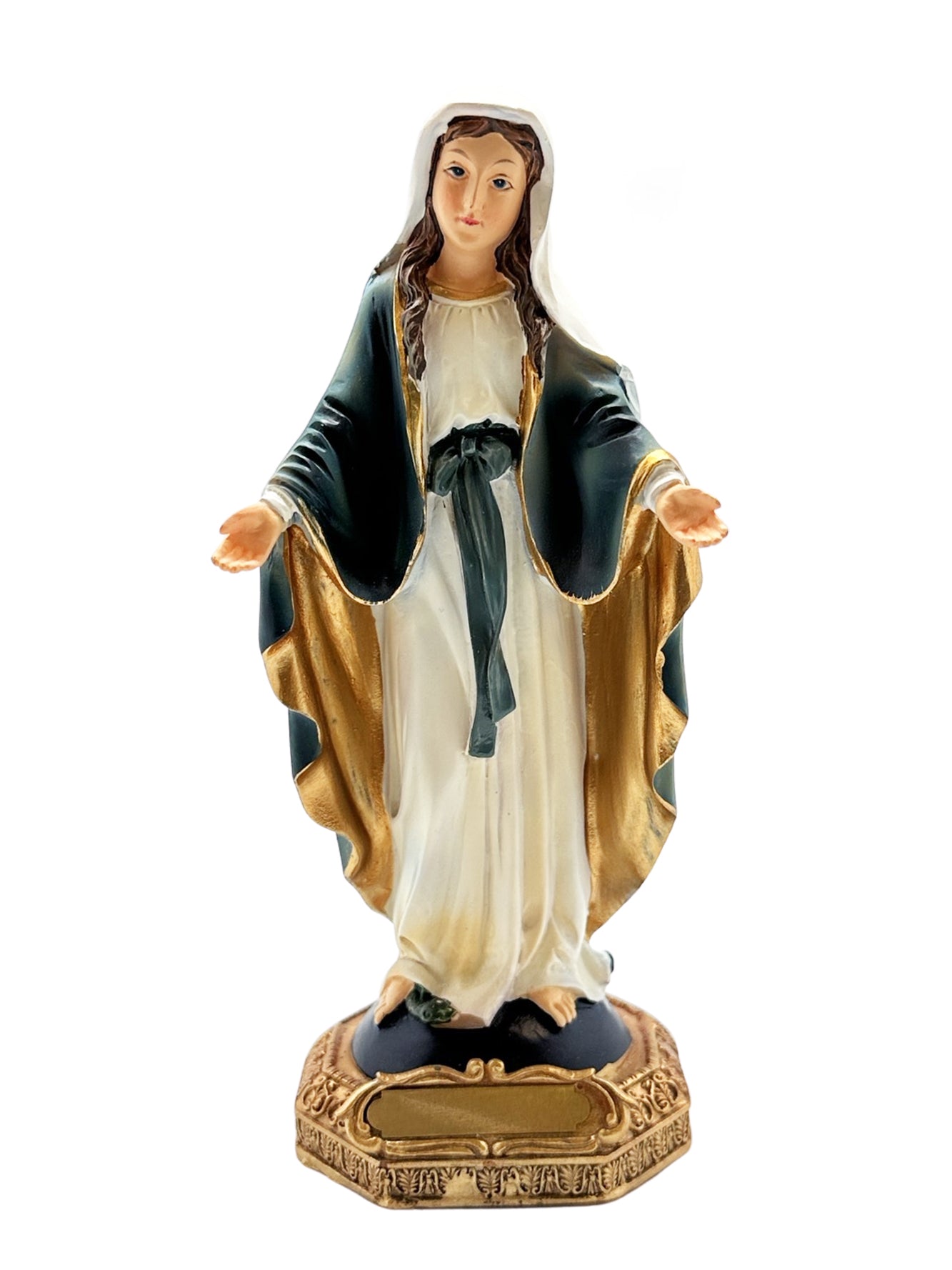 Mary Statue Miraculous Blessed Virgin 12cm Polyresin Sculpture Figurine