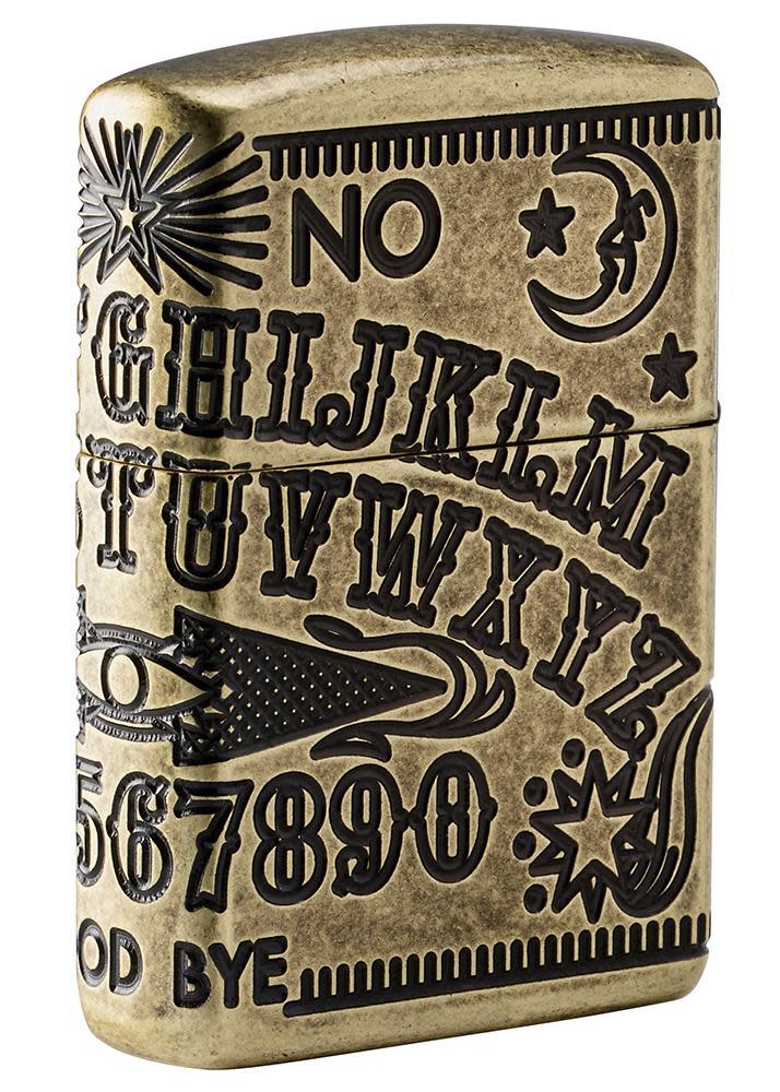 Brass Ouija Board Zippo Lighter - 360° MultiCut Engraving, Windproof