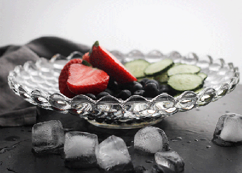 Elegant Crystal Glass Fruit Bowl - Bubble Pattern | 24cm, 28cm, 36cm | High-Quality Lead-Free Glass