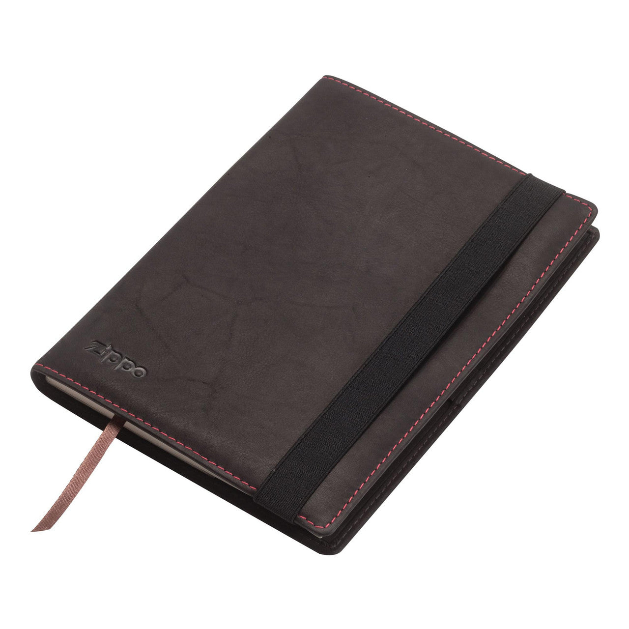 Zippo A5 Notebook - Elegant Mocha Finish, Leatherette Cover, Lined Pages, with Ribbon Bookmark