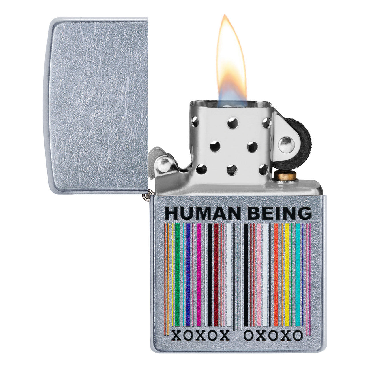 Street Chrome™ Zippo Windproof Lighter - Human Being Design - Genuine | Gift Box