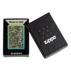 Colour Logo Teal Filigree Design Zippo 98416