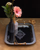 Stainless Steel Serving Tray - Moroccan Inspired Greek Key Design 45.5cm x 33cm