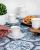 House of Florence White with Gold Embossed Grecian Style Espresso Cup and Saucer Set 80ml