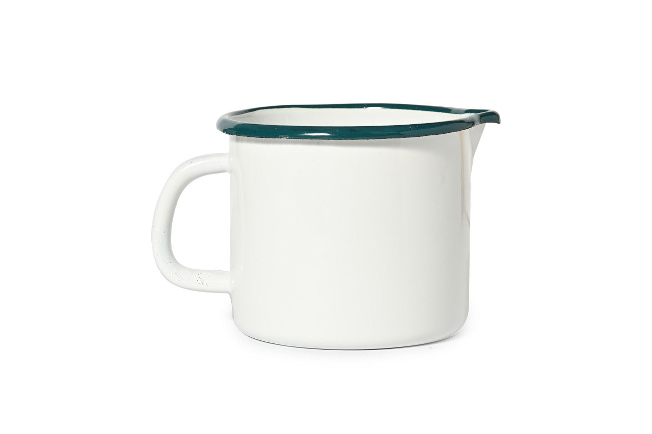 White Enamel Measuring Jug 2 Cups - 500ml, Easy Pour & Ergonomic Handle