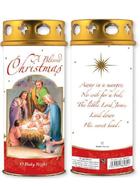 70 hours Christmas Candle - 'A Blessed Christmas' with Inspiring Scripture