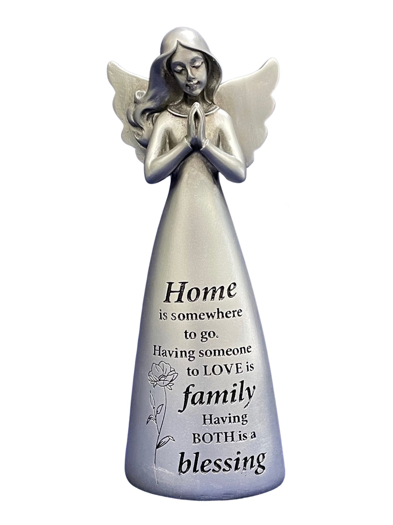 Gift for Home Angel Resin Statue 12.5CM Gift Box Antique Silver Finish