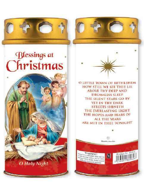 70 hours Christmas Candle - 'Blessings at Christmas' with Inspiring Scripture