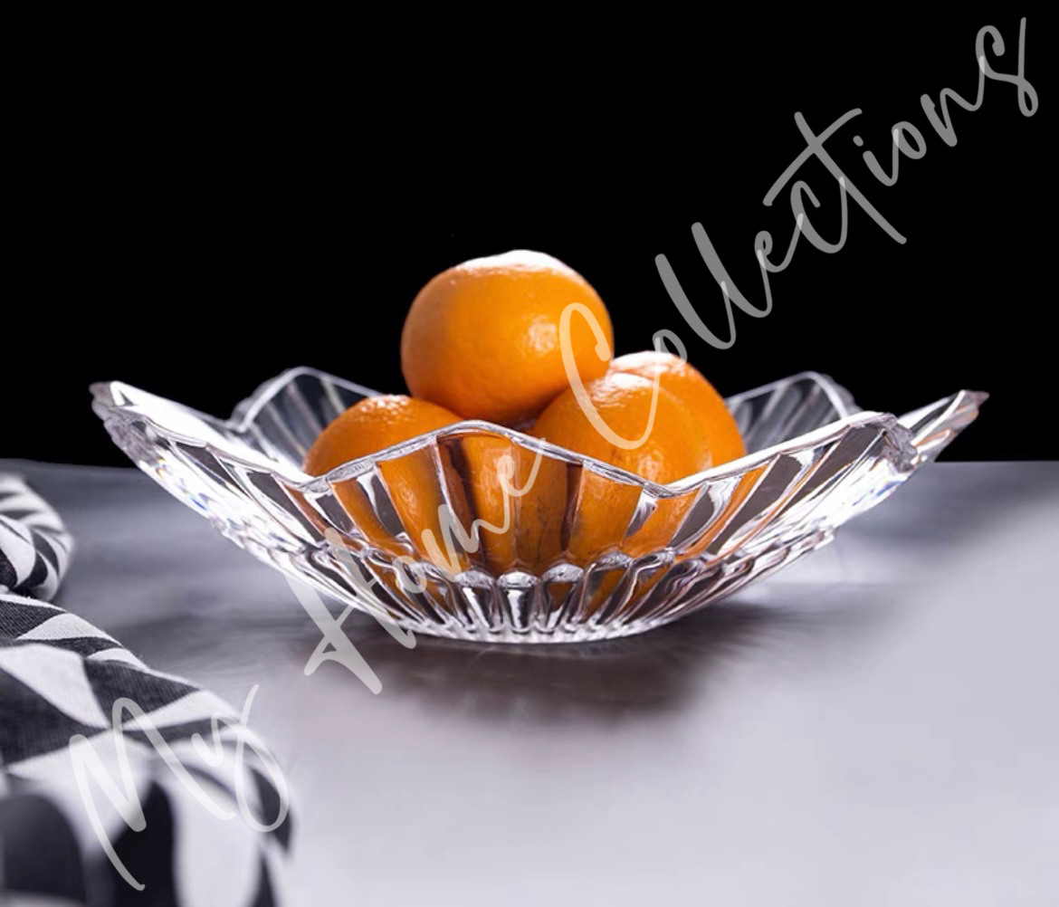 Fruit Bowl Heavy Duty Thick Cut Glass 30CM