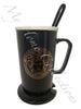 Coffee Mug with Lid and Spoon Medusa Black Gold Gift Box 400ml