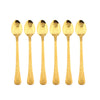 Long Coffee Spoon Gold Engraved Design Set of 6 Coffee Culture