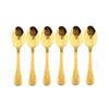 Tea Spoon Gold Engraved Design Set of 6 Coffee Culture