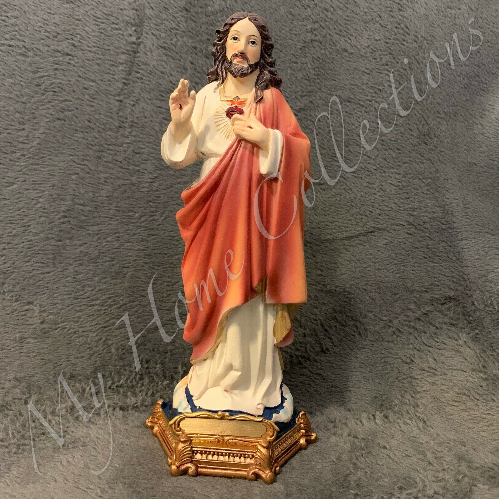 Jesus Statue Red Sacred Heart 30.5cm Polyresin Sculpture Colour